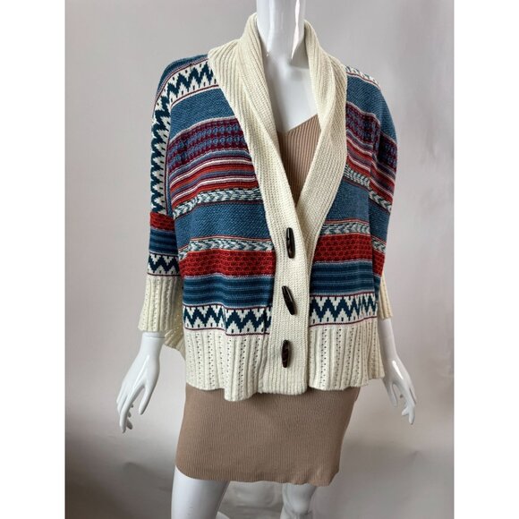 Jon & Anna M Knit Sweater Cardigan Multicolor Acrylic Blend Shawl Collar - Picture 15 of 16